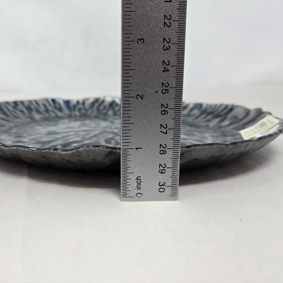 Three Hands Coral Blue Dish Platter Plate Hand Painted Sea Ocean Beachy Look - Picture 9 of 10